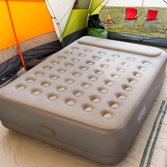 Wholesale Foldable PVC Flocking Airbed Modern Home Furniture Inflatable Double Air Cushion for Camping Outdoor Portable Guest